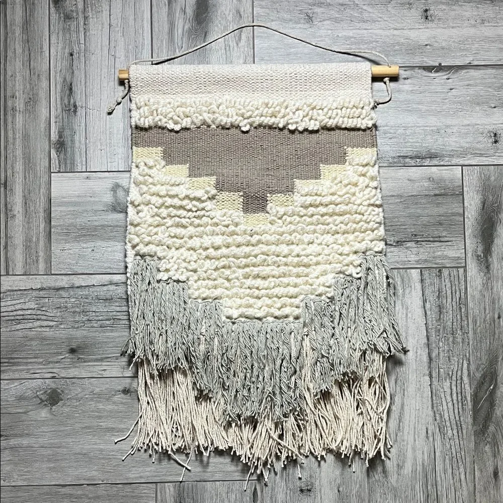Handcrafted Cream and Gray Wall Hanging